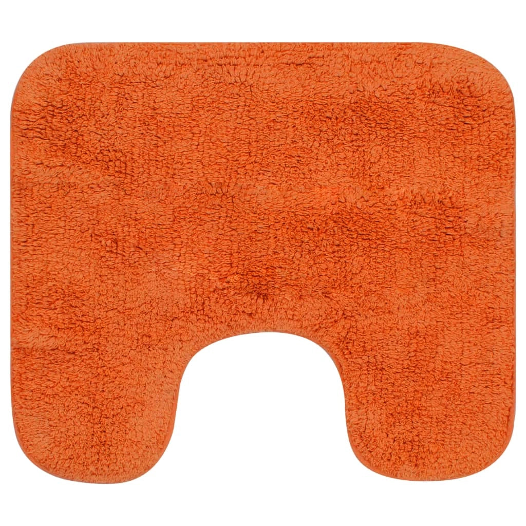 Set di 3 tappeti da bagno in tessuto arancione 02_0005747