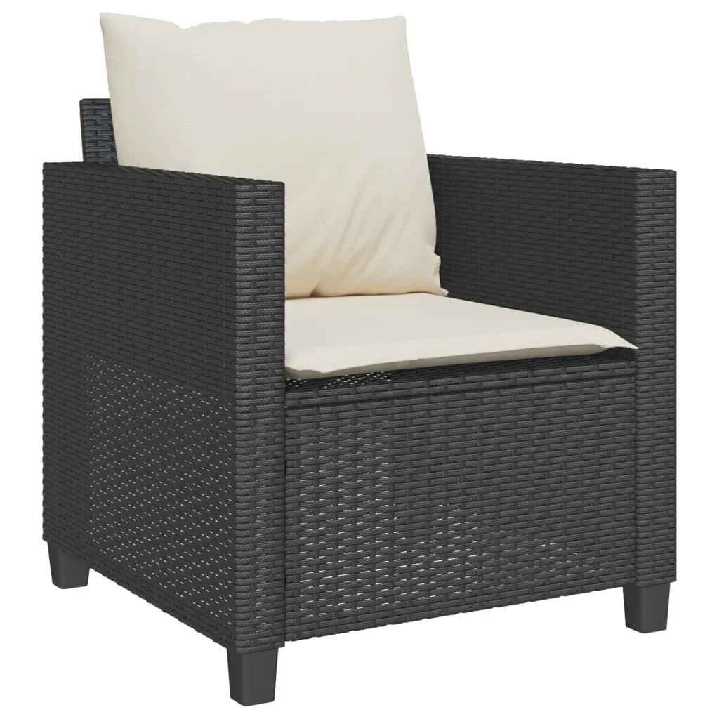 Set da Bistrò 3 pz con Cuscini Nero in Polyrattan 4003896