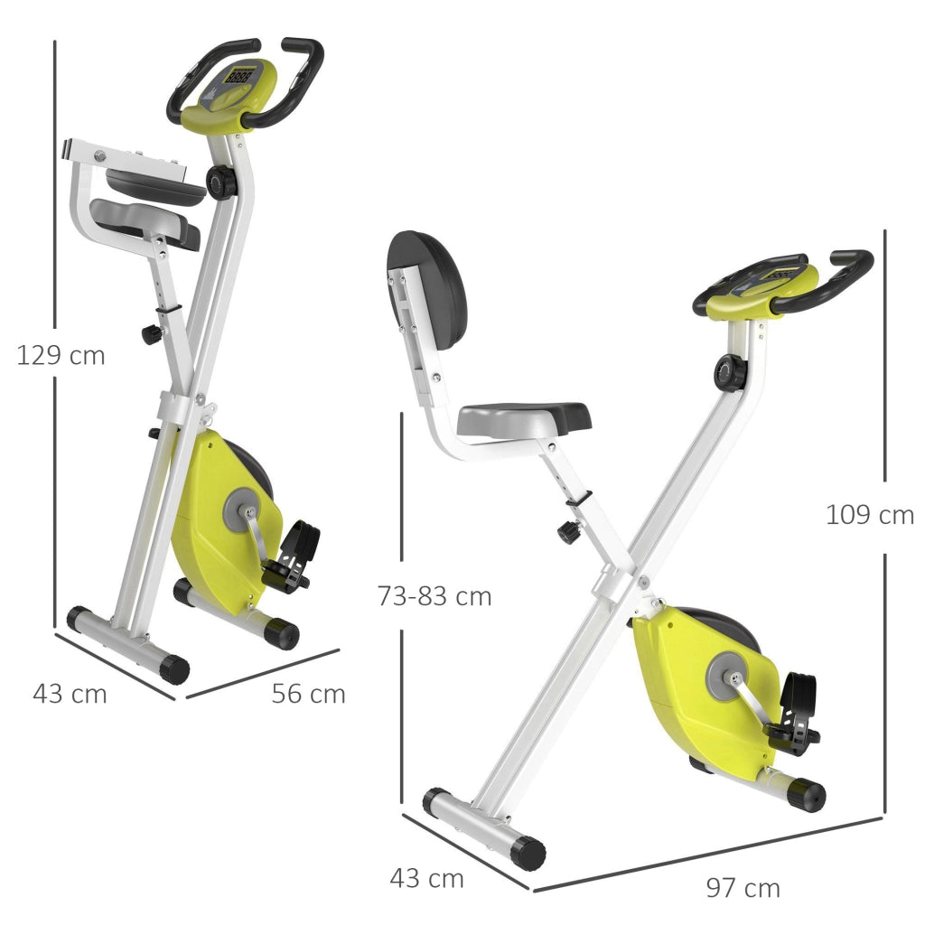 Cyclette Pieghevole Magnetica ¨C Xylo ¨C 8 Livelli Resistenza, LCD, 43x97x109cm, Giallo