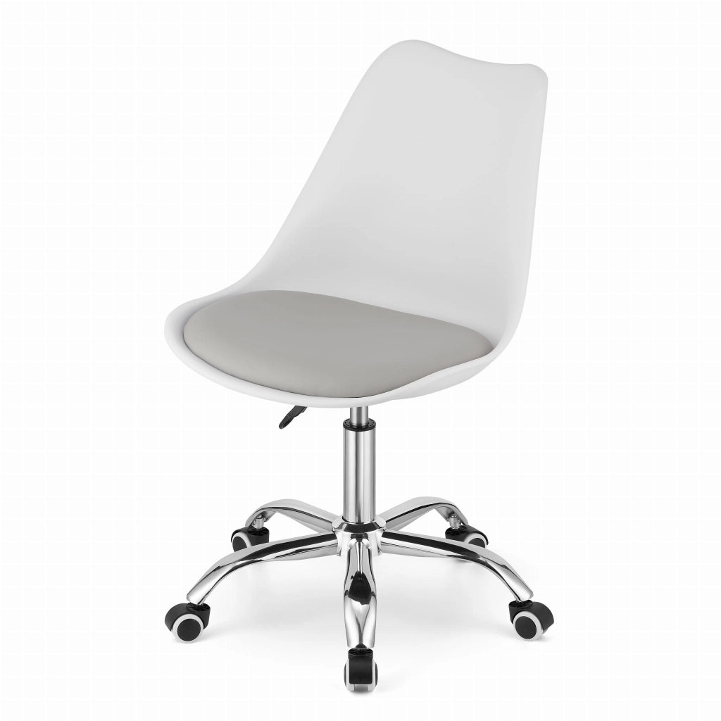 Sedia girevole Valora VIRO bianca e grigia per ufficio, design ergonomico