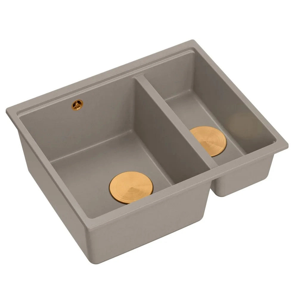 Lavello In Granito Logan 150 Beige Tappo acciaio