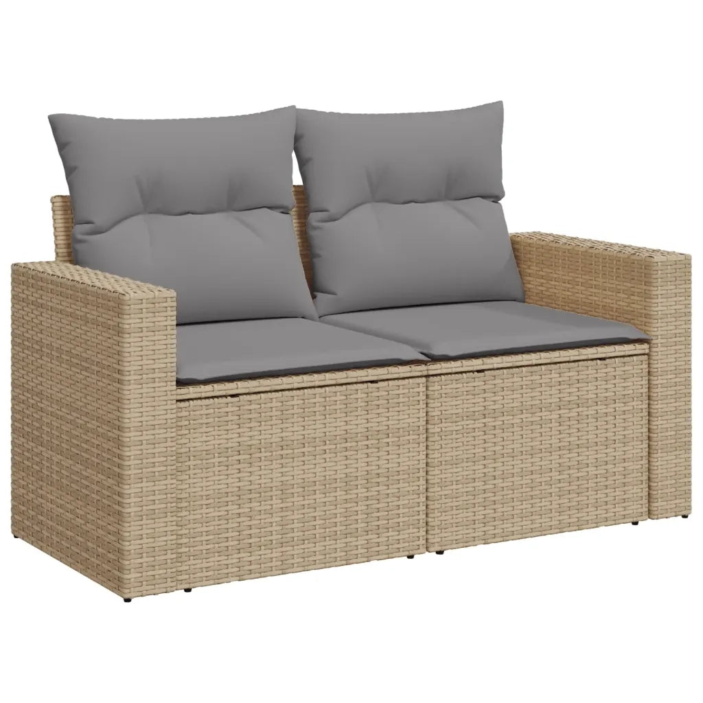 Set Divano da Giardino 8 pz con Cuscini Beige Misto Polyrattan 3256367