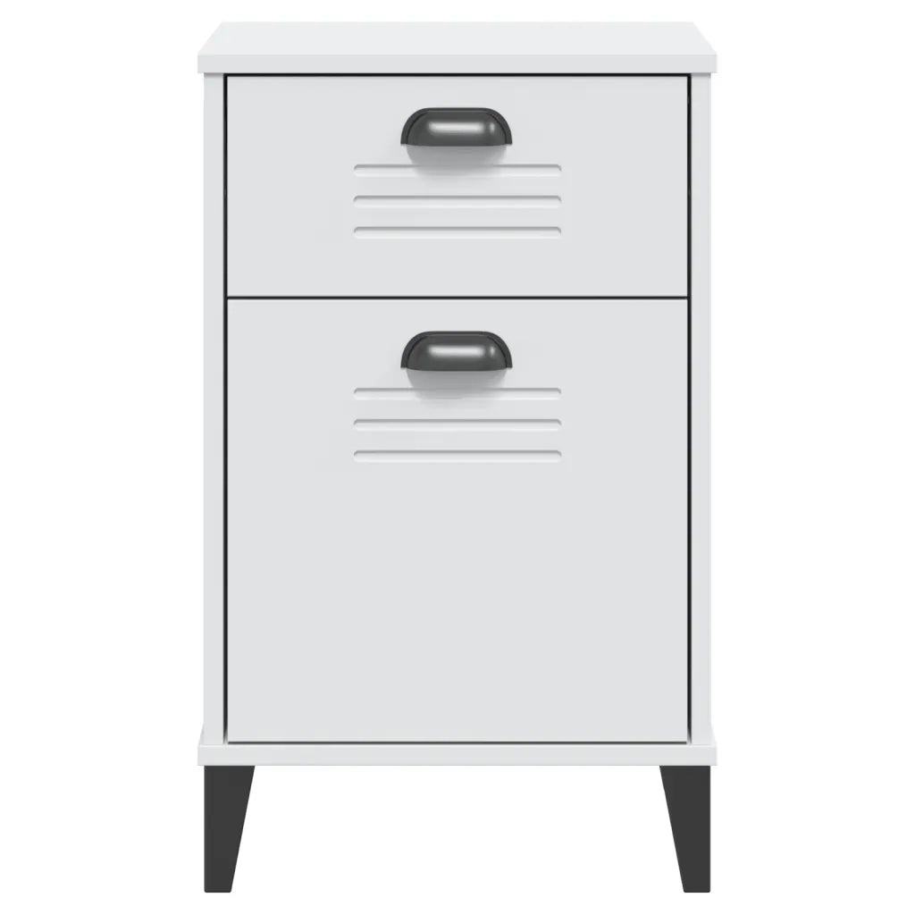 Comodino | Armadio da Notte | Mobiletto da notte VIKEN Bianco in Legno Multistrato