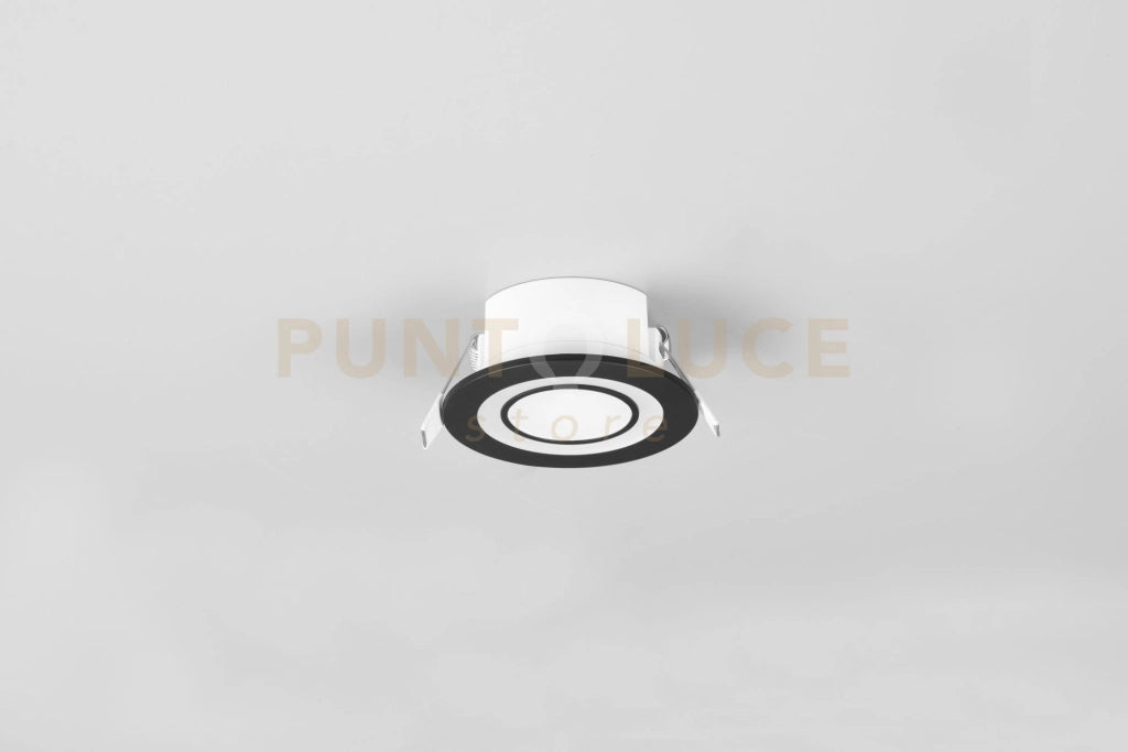 CORE FARETTO LED 5W 450lm, 3000K DA INCASSO PLASTICA NERA SATINATA TRIPLA ACCENSIONE INDIPENDENTE D. 8,2CM