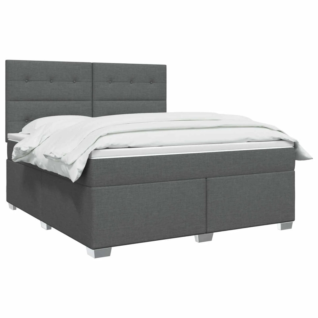 Letto box spring con materasso Grigio Scuro 140 x 190 cm 3454867