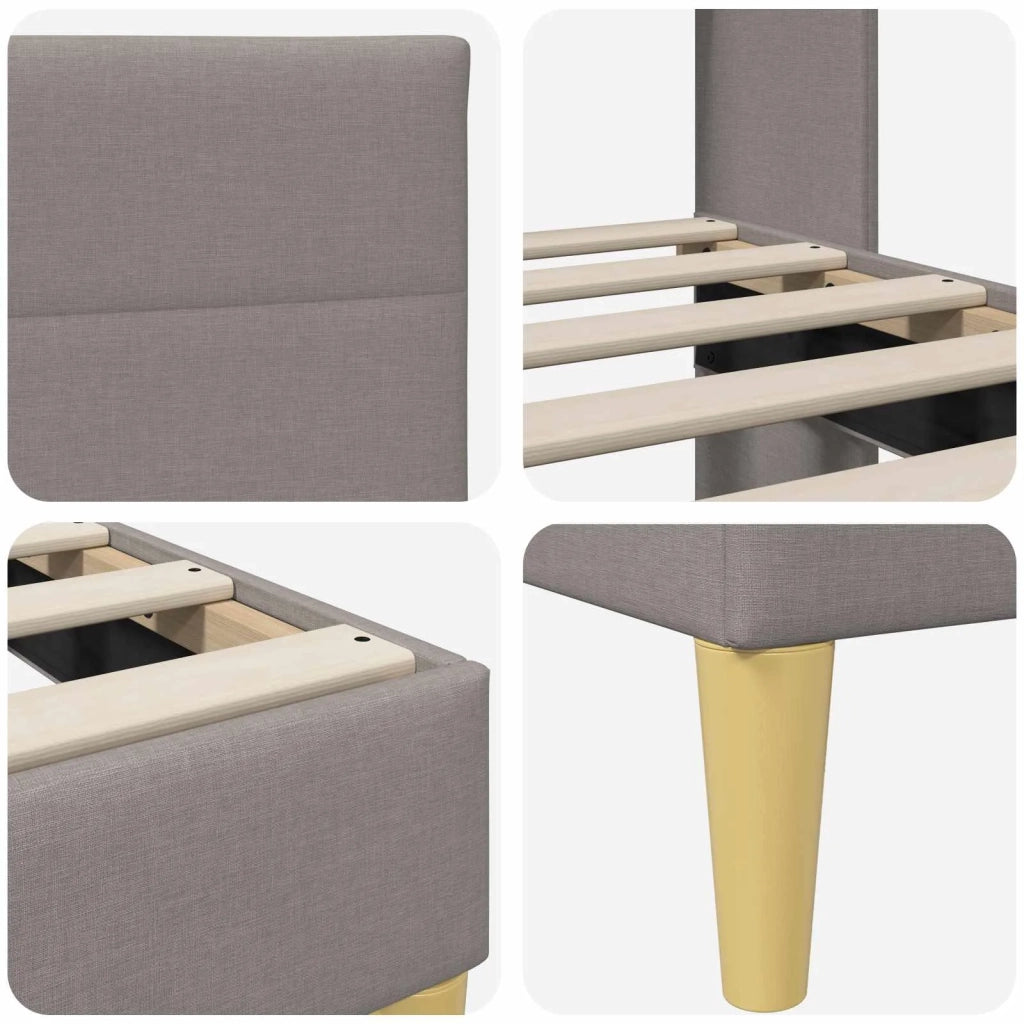 Struttura del letto con testiera Tortora 100 x 200 cm Tessuto 42027568