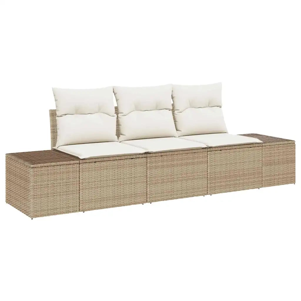 Set Divano da Giardino 3 pcs Beige e Crema polyrattan 3355590