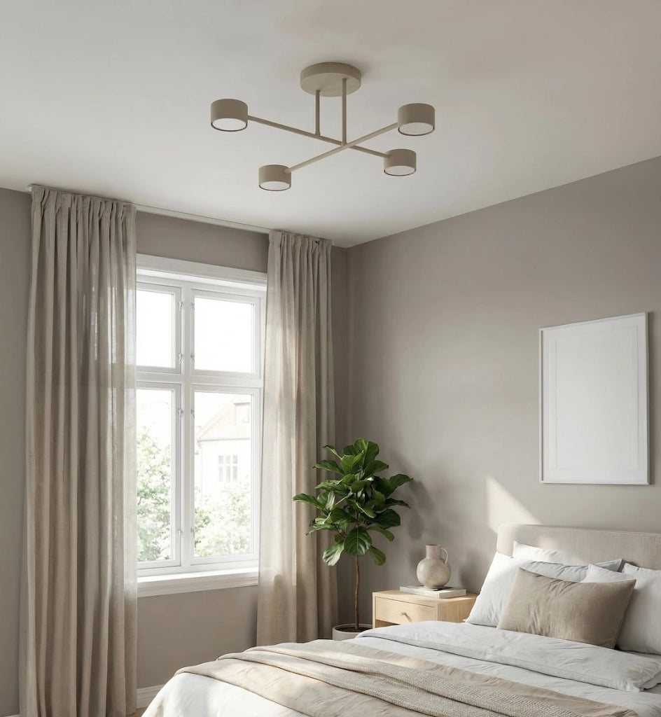 Plafoniera moderna HALO beige 4xGX53 Emibig