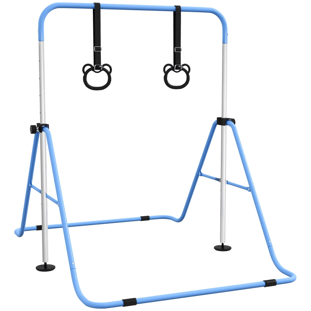 Sbarra Ginnastica per Bambini con Anelli Regolabile ¨C zephmum ¨C Blu