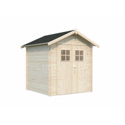 Casetta da giardino in legno 200x200 cm, pareti 19 mm con porta doppia in plexiglass, per ricovero attrezzi esterno compatto - Esterni da Vivere