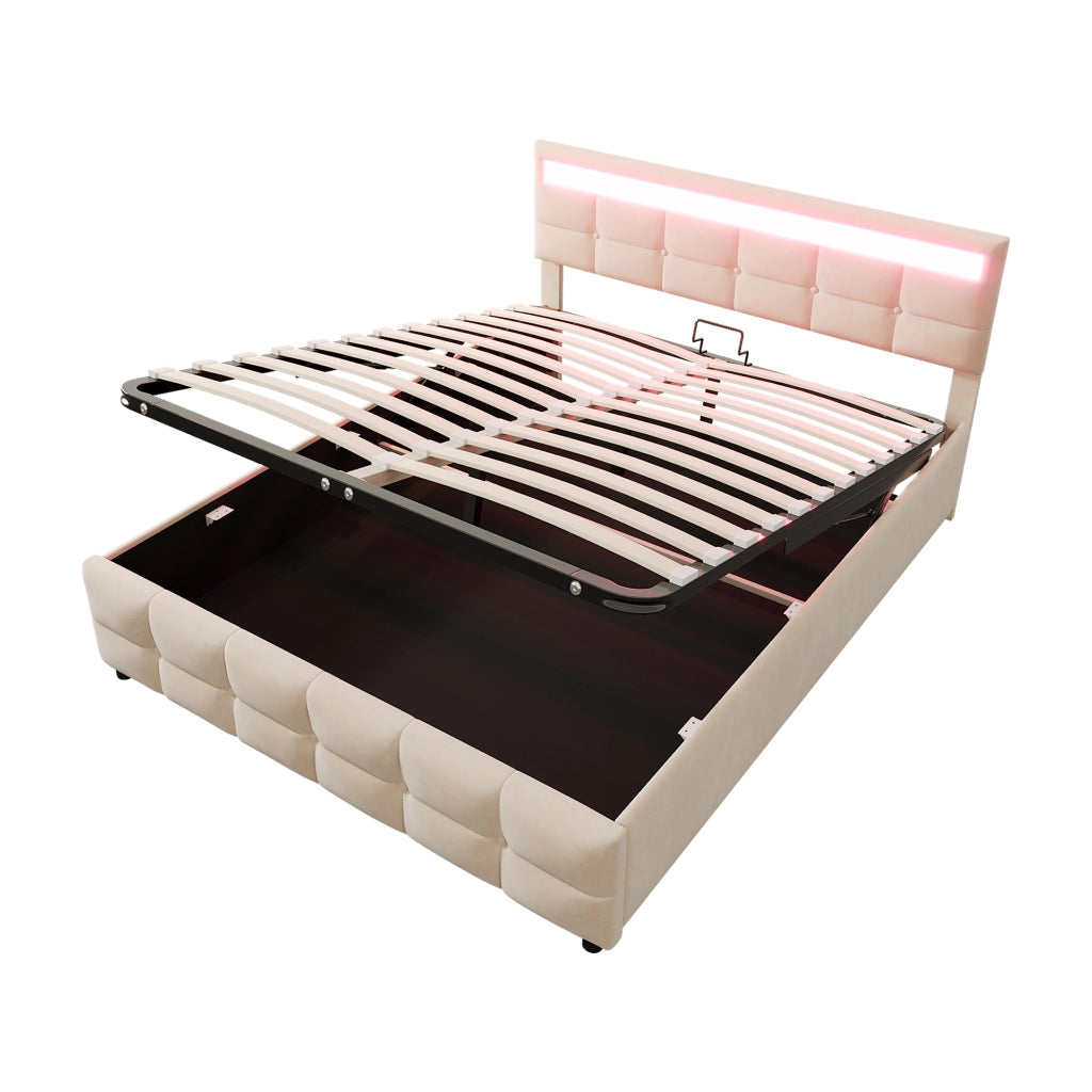 letto imbottito velluto olandese beige 180 x 200 cm