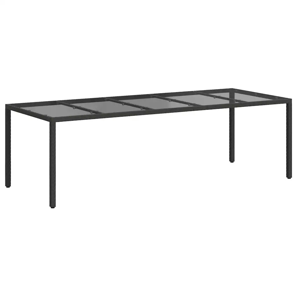 Tavolo da Giardino | Tavolino da esterno Nero Puro 250 x 100 x 75 cm polyrattan