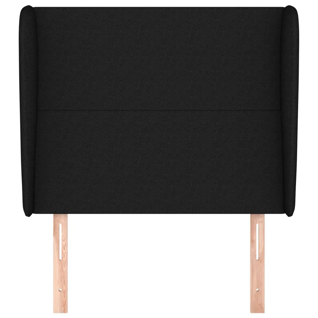 Testiera | Testata ad Orecchio Nera 103x23x118/128 cm in Tessuto