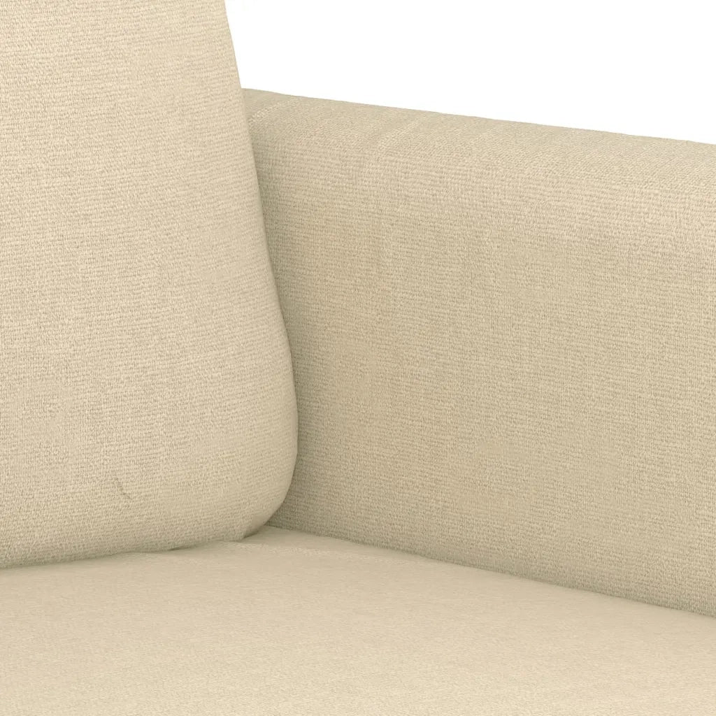 Set di Divani 4 pz con Cuscini Crema in Tessuto