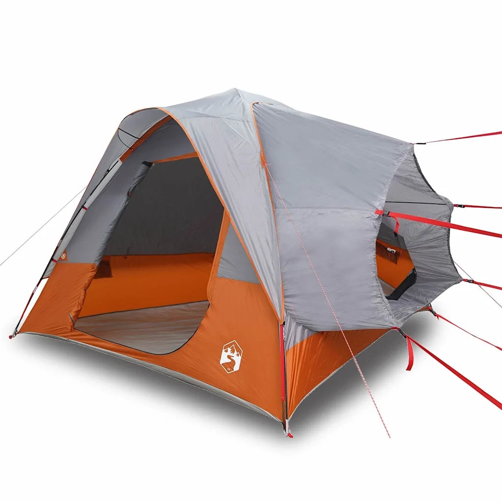Tenda da Campeggio 4 Persone-Tenda per Escursionismo Grigio e Arancione Impermeabile 389115
