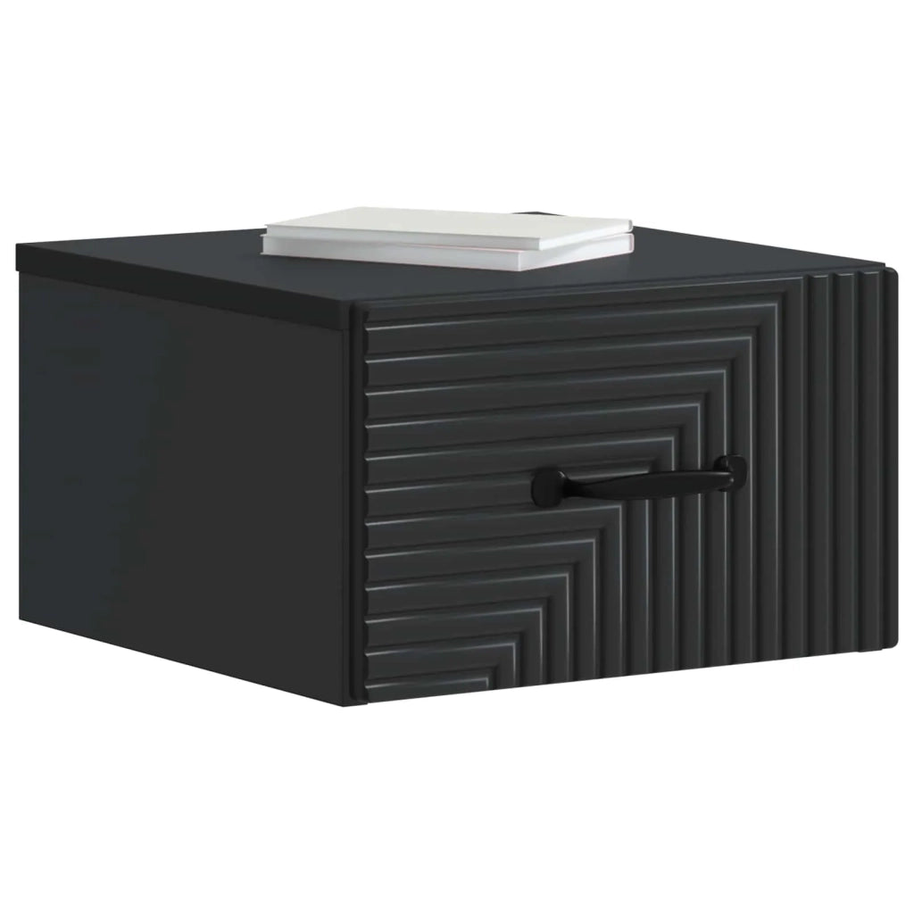 Mobiletto da notte a muro 2 pcs Nero 34,5 x 33 x 20 cm 898598