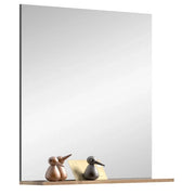Specchio con mensola – Grigio antracite e rovere chiaro – SELMA