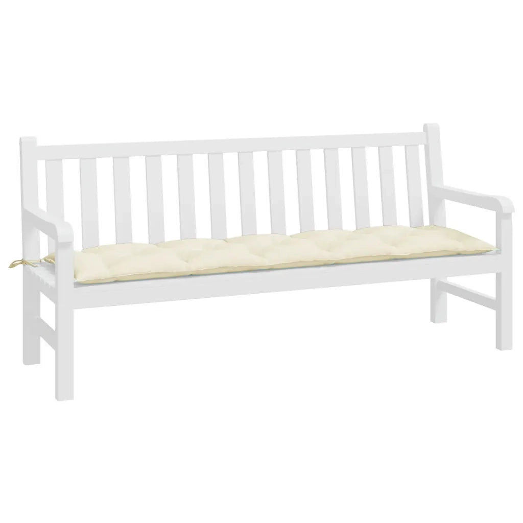 Cuscino per Panca Giardino-Cuscini per panchina da esterno Crema 180x50x7 cm in Tessuto Oxford