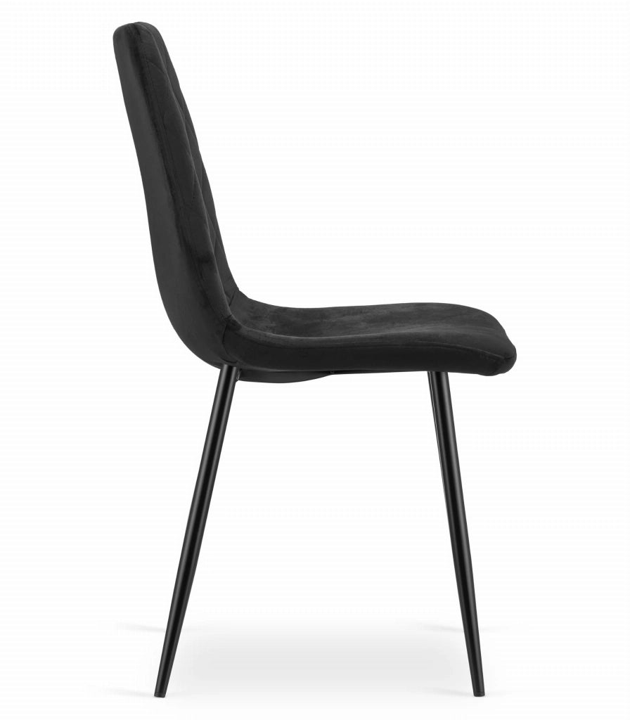Sedia VALORA TURIN - Design senza tempo in velluto nero x 4