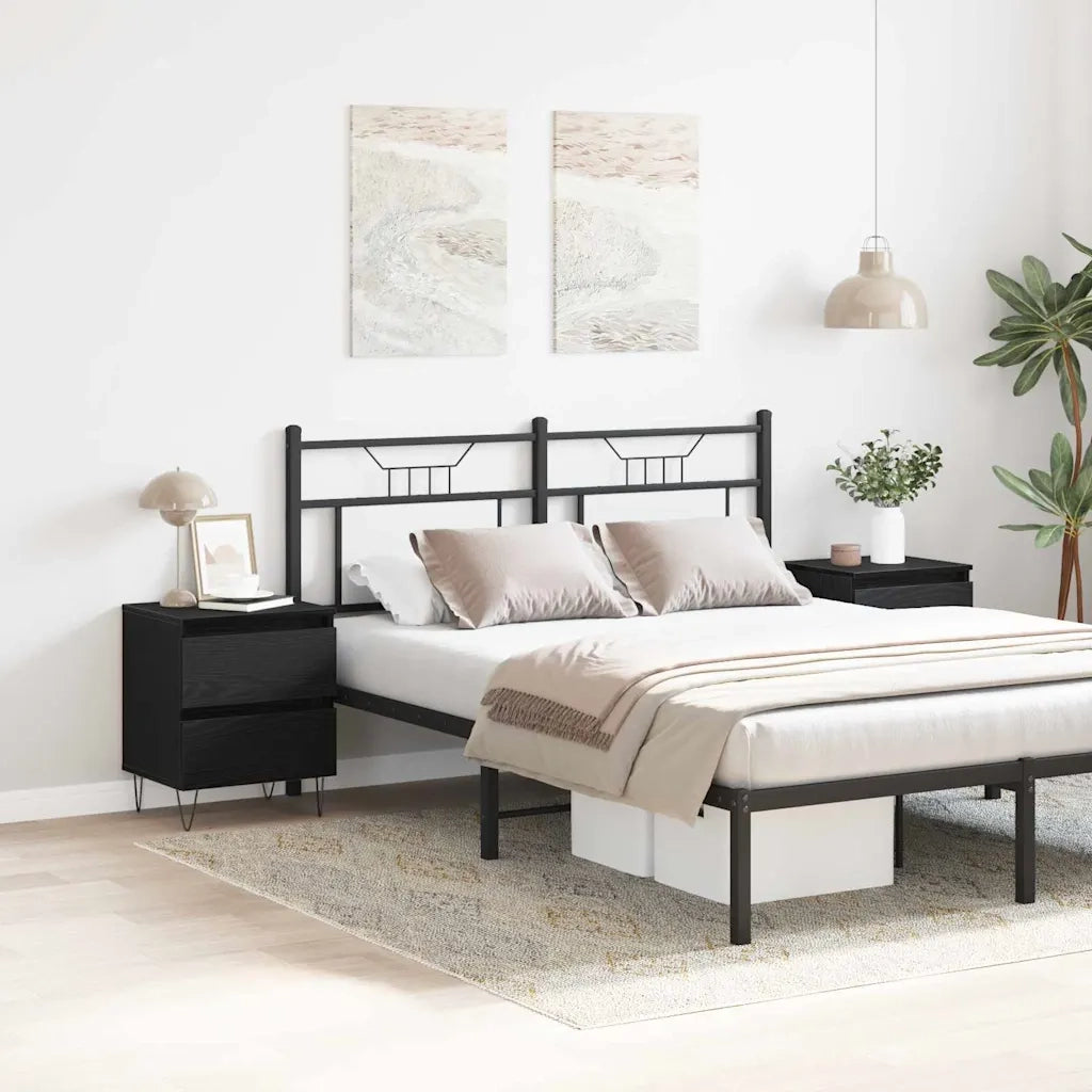Armadio da Notte con cassetto 2 pcs Rovere nero 40 x 35 x 50 cm 863487