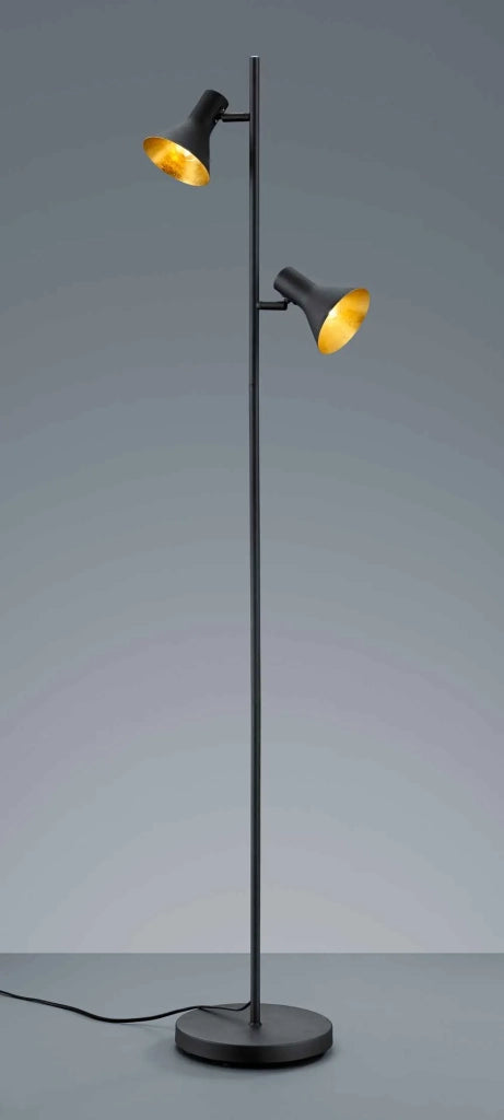 Piantana, metallo, nero e oro, H 144 cm, Nina