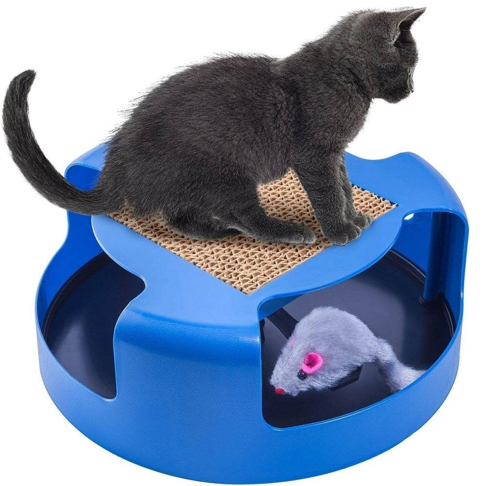 Trade Shop - Tiragraffi Tira Graffi Gioco Per Catti Gatto Circolare Con Topolino Interno -