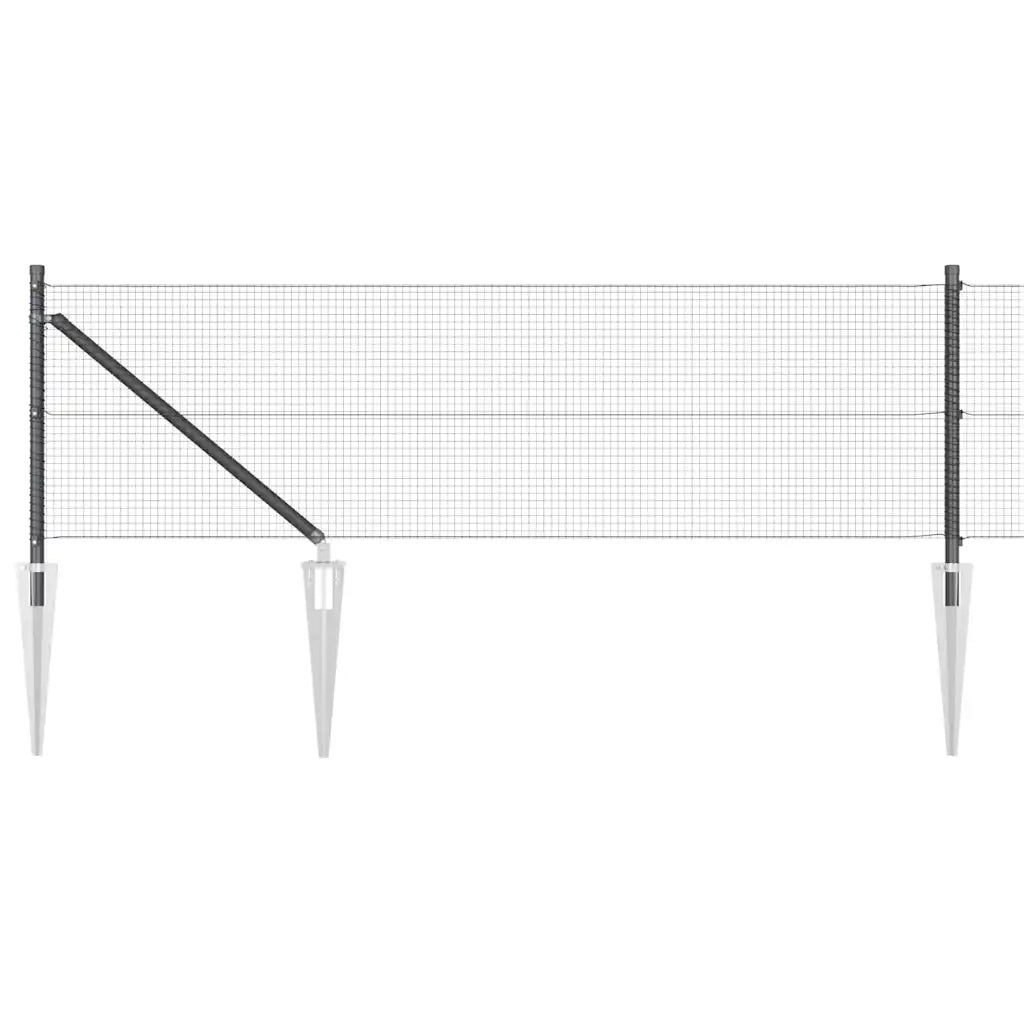 Palo della recinzione Grigio 25 x 0,5 m (rete 16 x 16 mm)