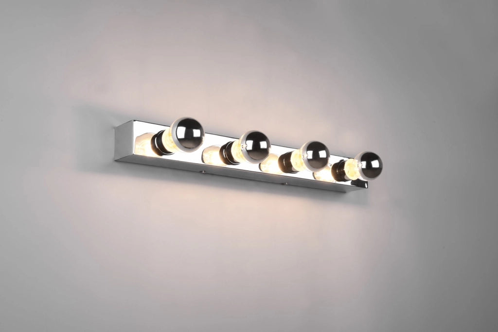THEATRO H2O APPLIQUE CROMO 4 PORTA LAMPADA IP44 CON INTERRUTTORE H. 55CM ATTACCO E27