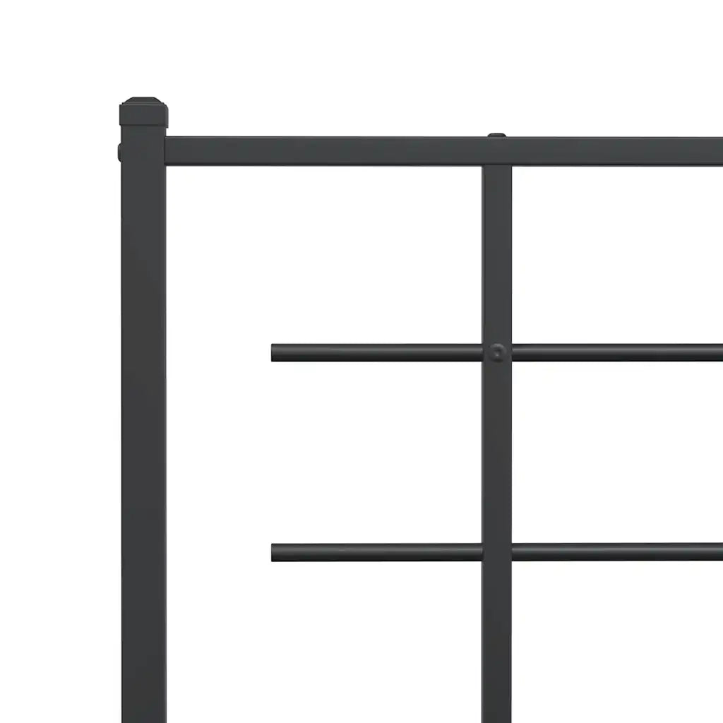 Letto matrimoniale | Letto per adulti | Giroletto con Testiera e Pediera Metallo Nero 120x190 cm