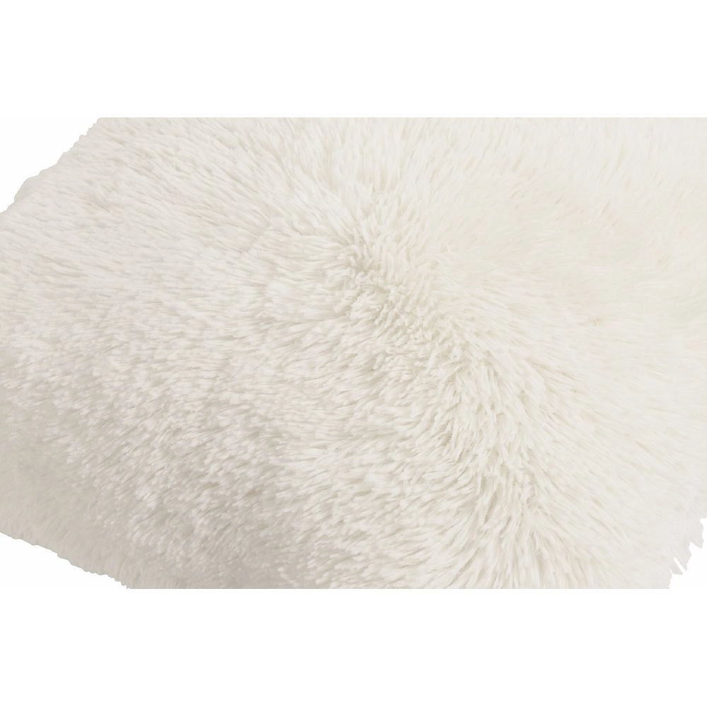 GLAM CUSCINO ARREDO IN ECOPELLICCIA 55X55 BIANCO