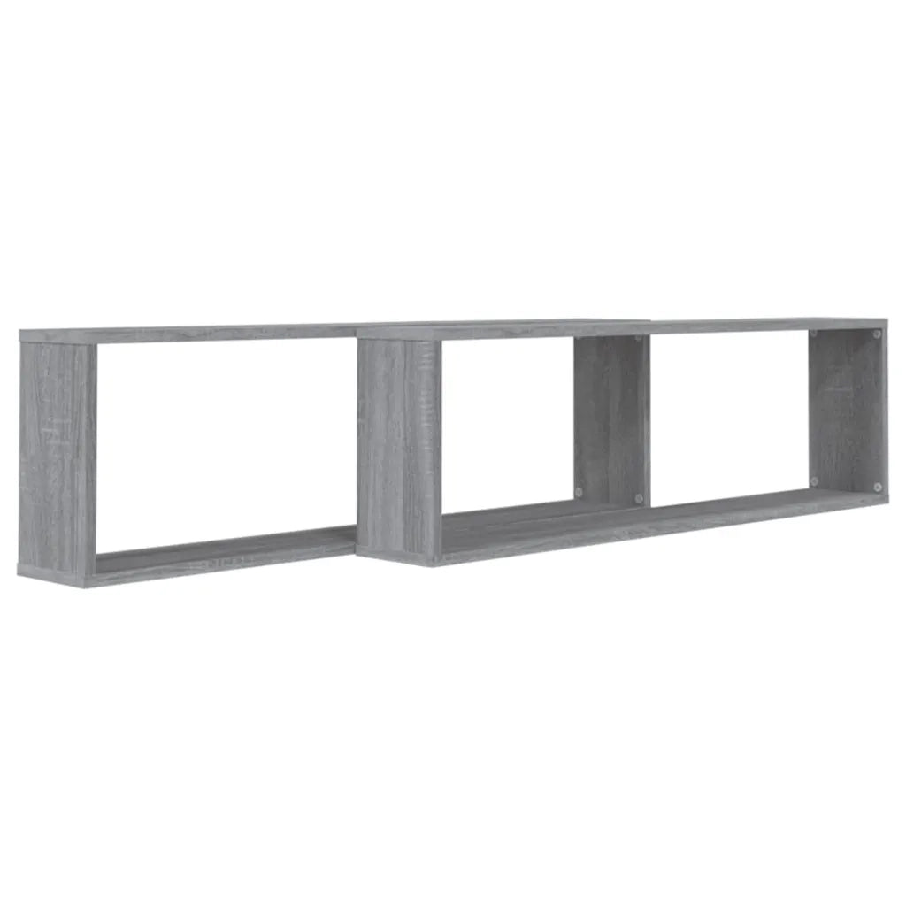 Mensole Cubo Muro 2pz Grigio Sonoma 100x15x30 Legno Multistrato 815909