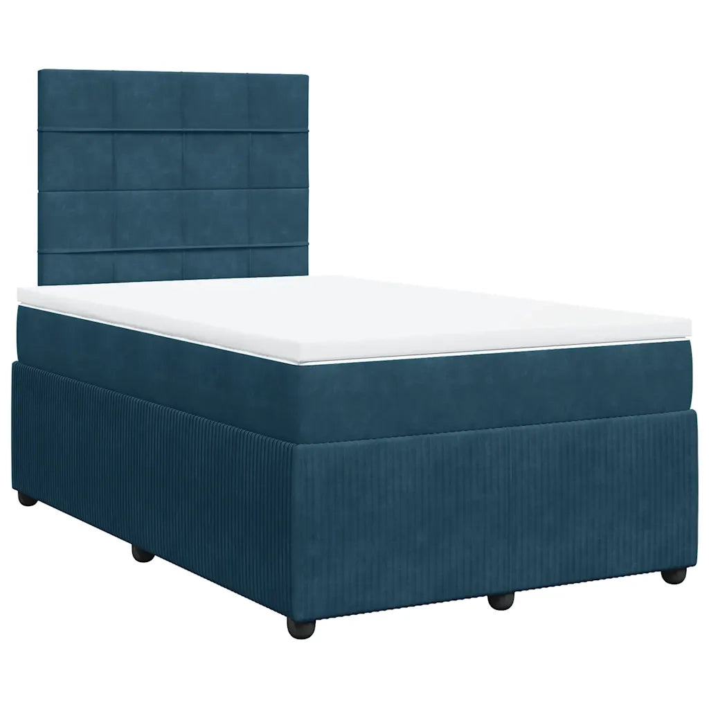 Giroletto a Molle con Materasso Blu 120x200 cm in Velluto 3294614