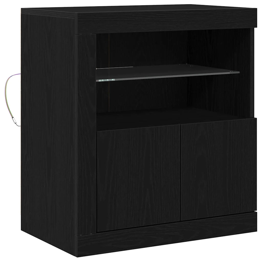 Madia LED Nero 60,5 x 37 x 67 cm Legno multistrato 863014