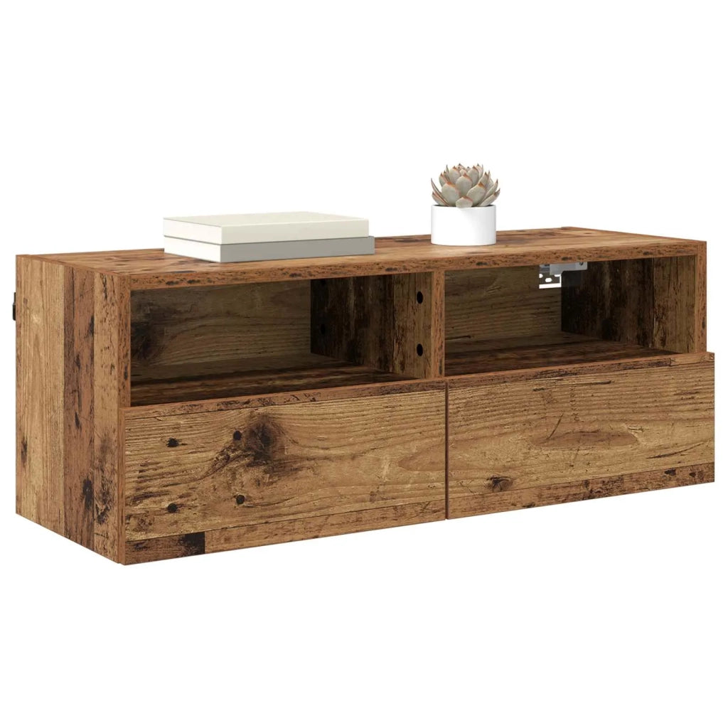 Mobiletti TV da Parete 2 pcs Legno vecchio 80 x 30 x 30 cm 882929