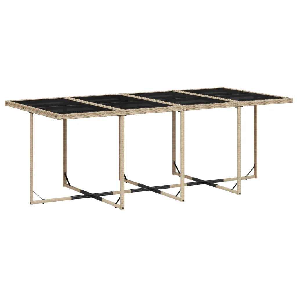 Set da Pranzo da Giardino 9 pz con Cuscini Beige in Polyrattan 3277869