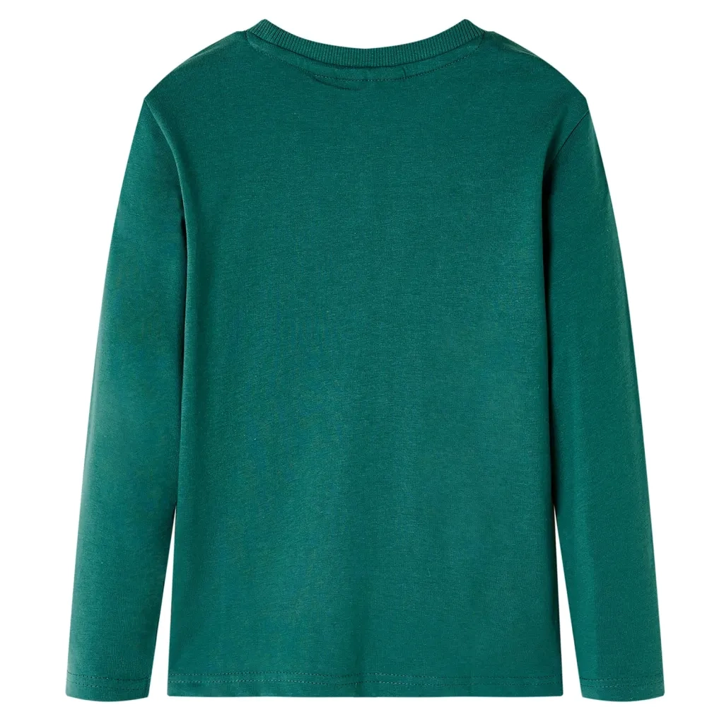 Maglietta per Bambini Maniche Lunghe Verde 128