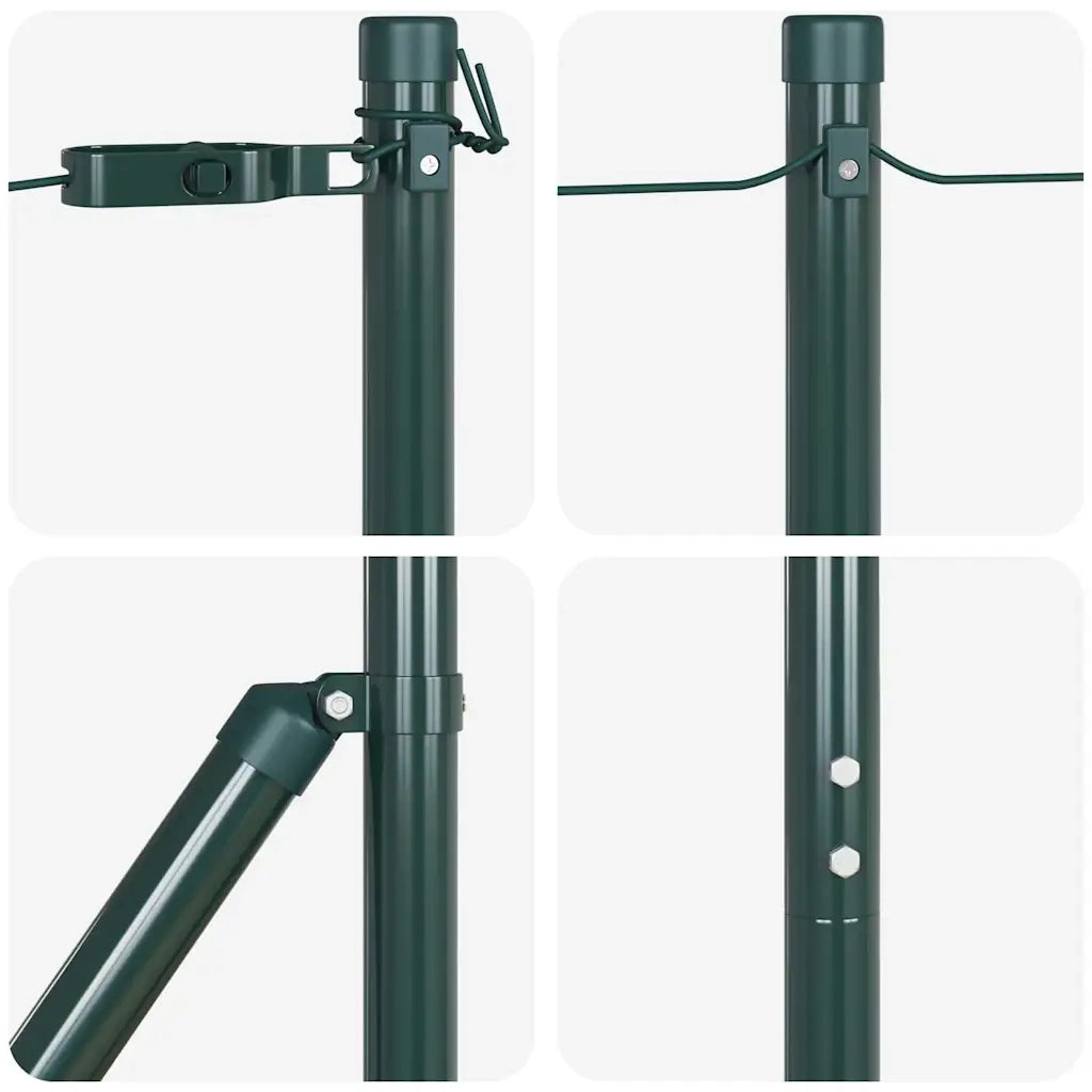 Palo della recinzione 13 pz Verde Acciaio CFW1592584