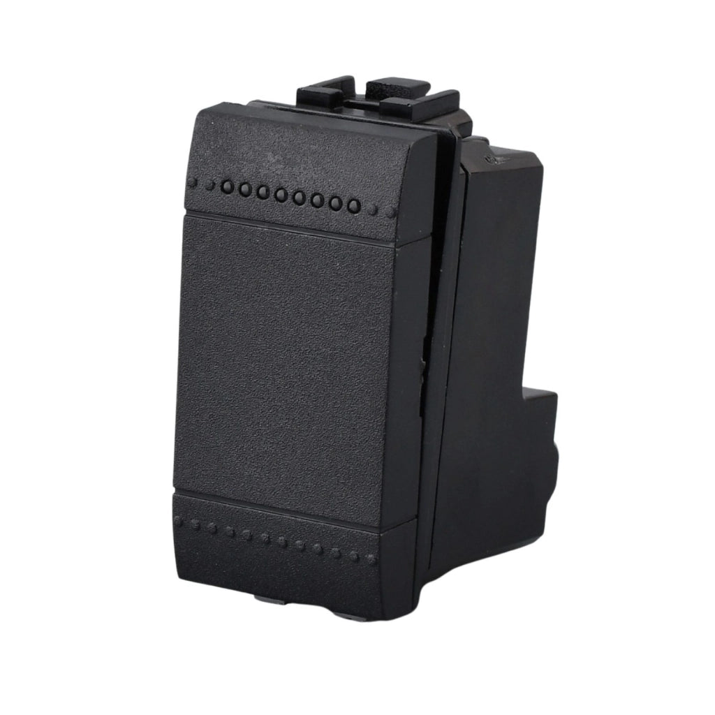 Interruttore Unipolare 1P 16A 220V MBL Nero 1M Compatibile Bticino Living International BLN0401