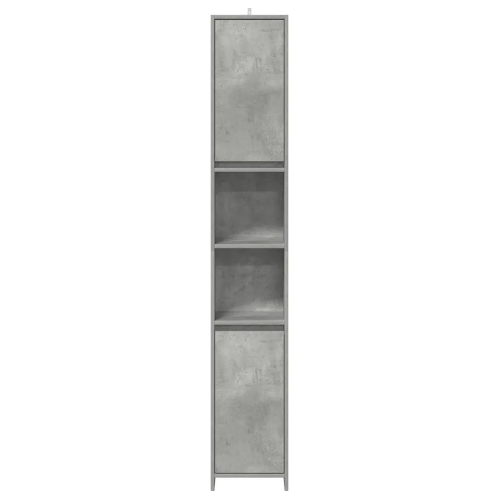 Mobiletto da bagno classico con contenitore 30 x 30 x 183 cm design pulito in legno composito grigio cemento 02_0050732
