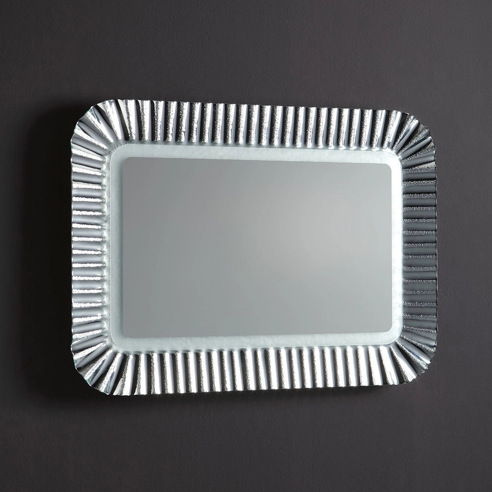 Specchio con cornice in vetro argento 94x68