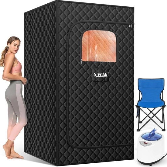 Sauna Portatile per Casa - Tenda Sauna con 2,6 l Boccia a Vapore e 9 Nivele