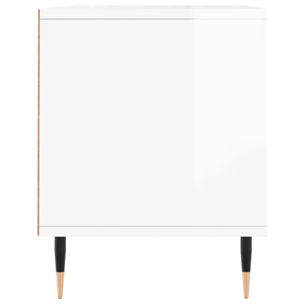 Mobile Porta TV-Mobile per TV-Credenza TV Bianco Lucido 100x34,5x44,5cm Legno Multistrato 283437