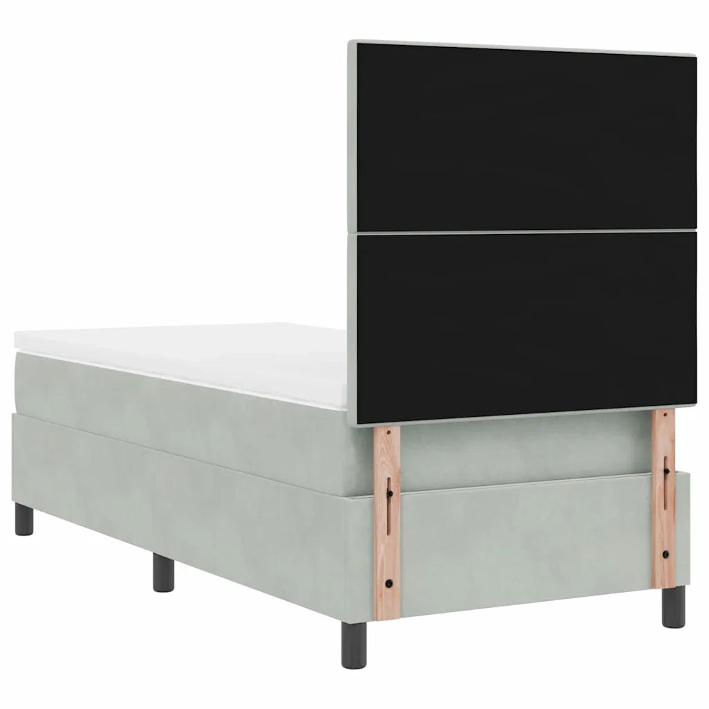 Letto a molle con materasso Grigio chiaro 80 x 200 cm Velluto 3339794