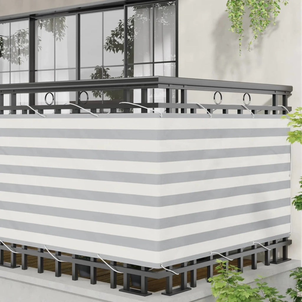 Schermo da balcone Grigio chiaro e bianco 90 x 800 cm 42030938