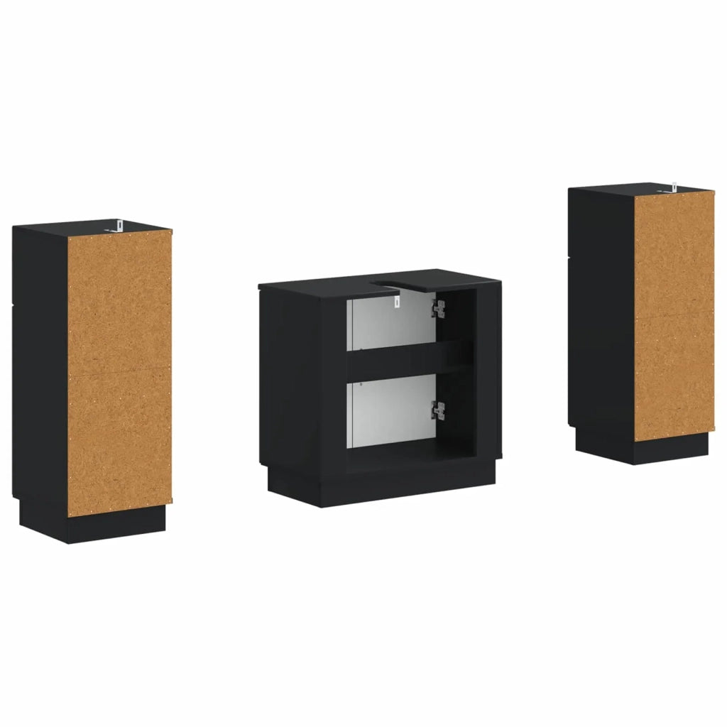 Set di Armadi da Bagno da 2 Pezzi HOORN Nero 3418036