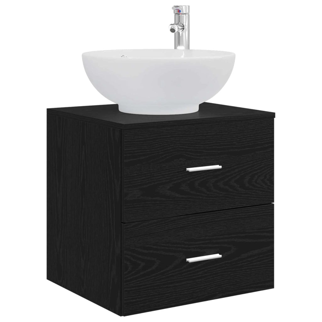 Set di mobili per il bagno 4 pz Rovere Nero 3406984