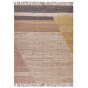 Tappeto Multicolore Juta Motivo Geometrico 160 x 230 cm Rustico Boho
