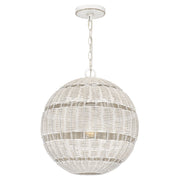 Lampada sospesa esterna rattan bianco ant. E27 IP44