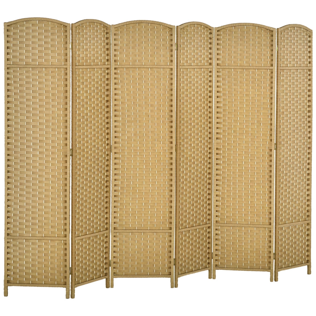 Paravento ¨C Minimal ¨C Naturale, Legno, 6 Pannelli, Pieghevole