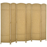 Paravento ¨C Minimal ¨C Naturale, Legno, 6 Pannelli, Pieghevole